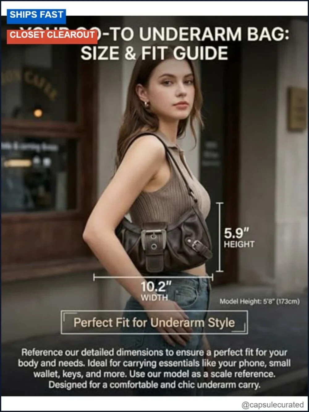 Y2K Hobo Bag for Women, Faux Leather Shoulder Purse Goth Punk Crescent Underarm